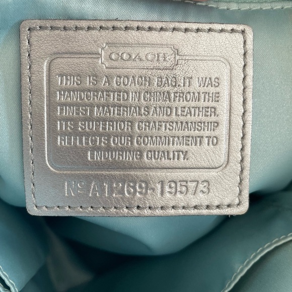 Coach Audrey Metallic Graphic Op Art Cinched Tote - Picture 3 of 4